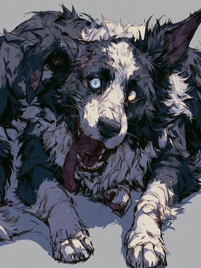 Border Collie Portrait Print.