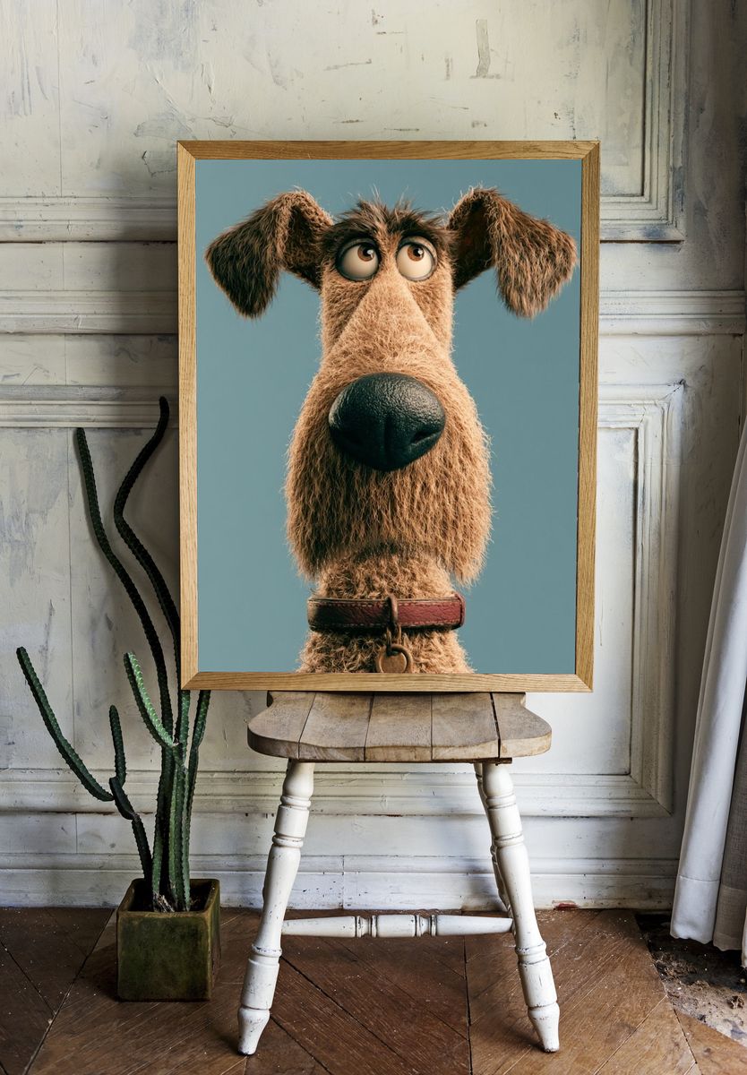Scruffy Dog Portrait Print. — room view 1