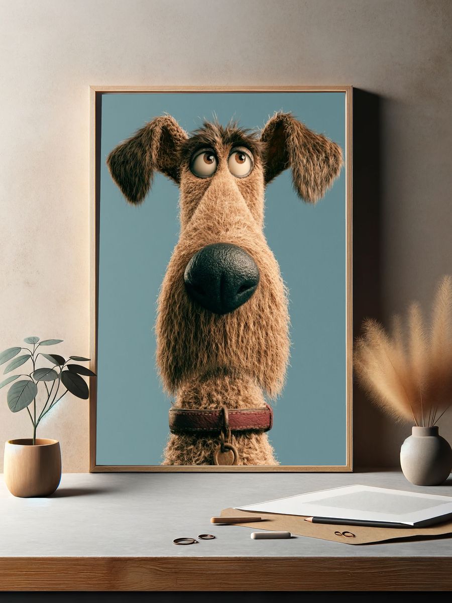 Scruffy Dog Portrait Print. — room view 2