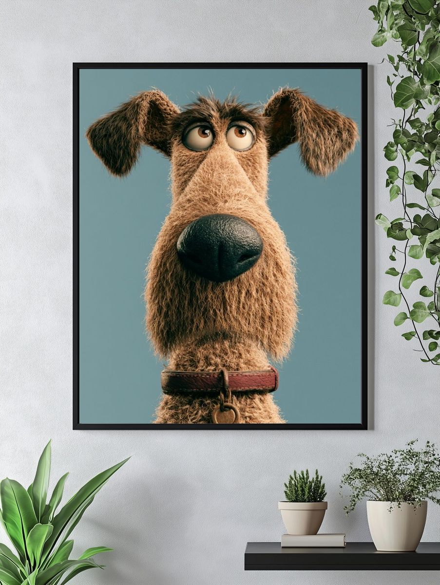 Scruffy Dog Portrait Print. — room view 4