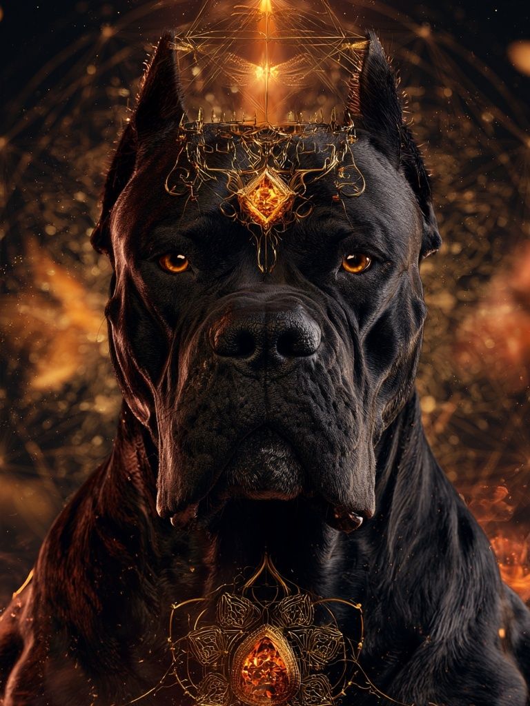 Black Cane Corso Fantasy Poster. poster — animals art