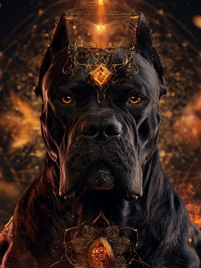 Black Cane Corso Fantasy Poster.