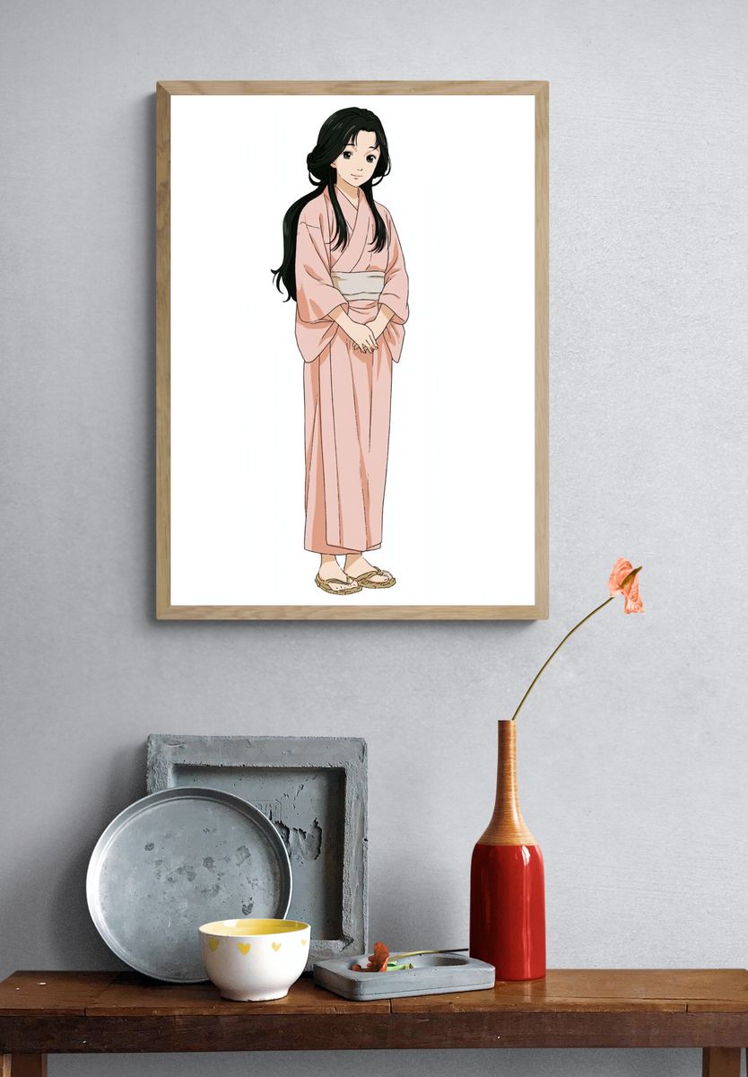 Kimono Girl Illustration Poster. — room view 3