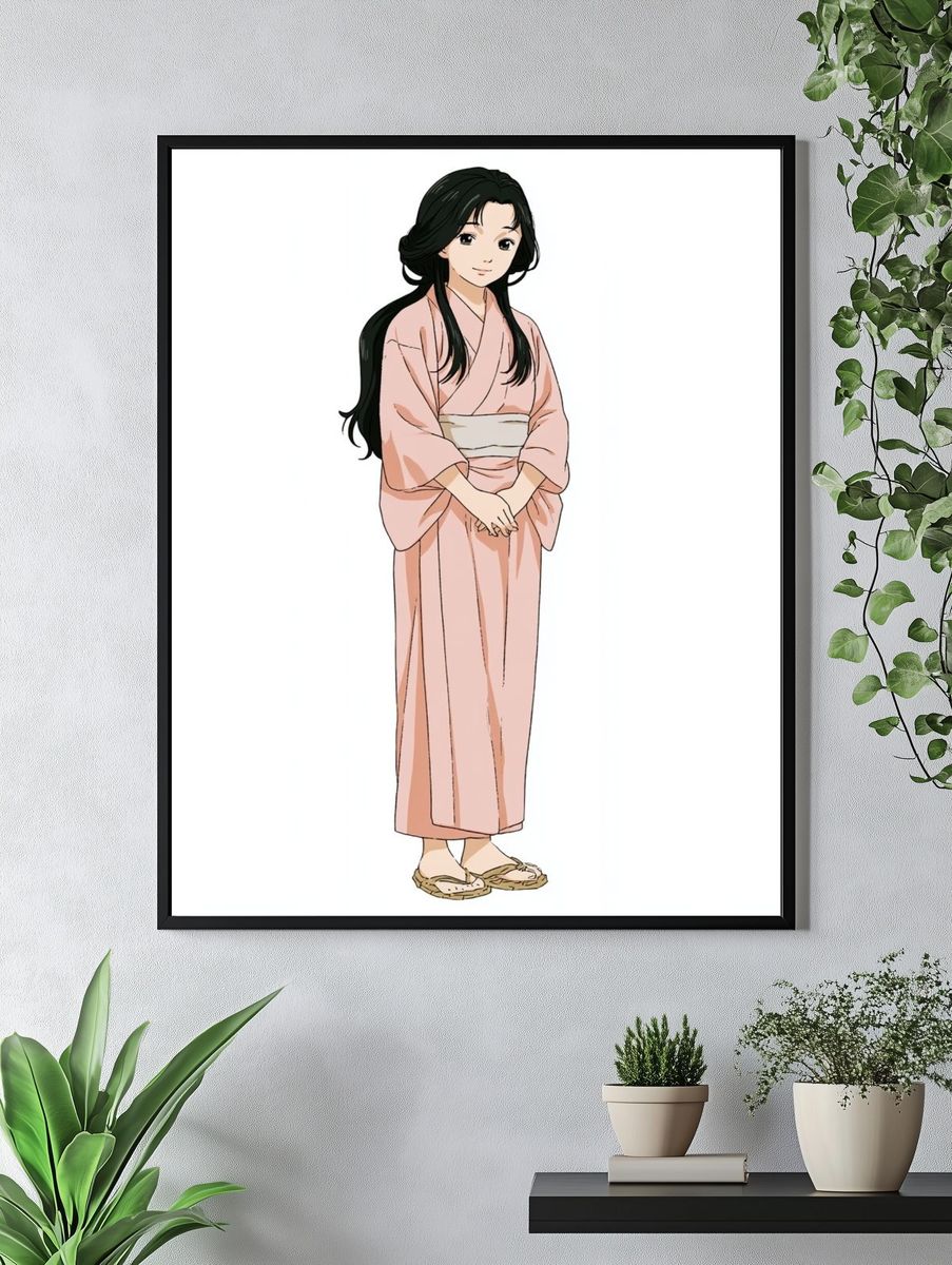 Kimono Girl Illustration Poster. — room view 4