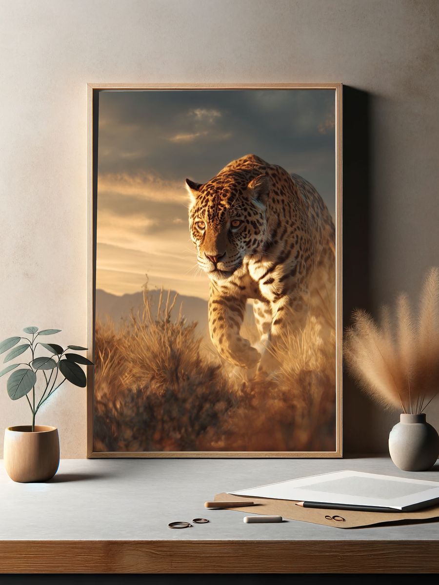 Leopard at Sunset Photography Poster. — room view 2