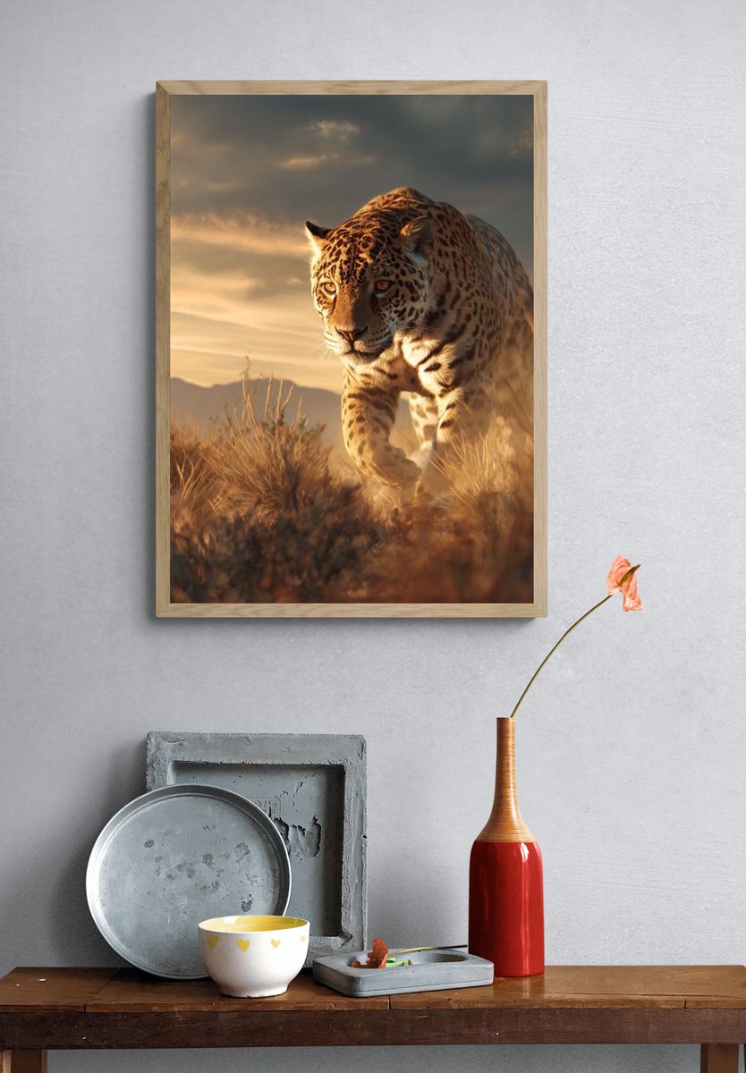 Leopard at Sunset Photography Poster. — room view 3