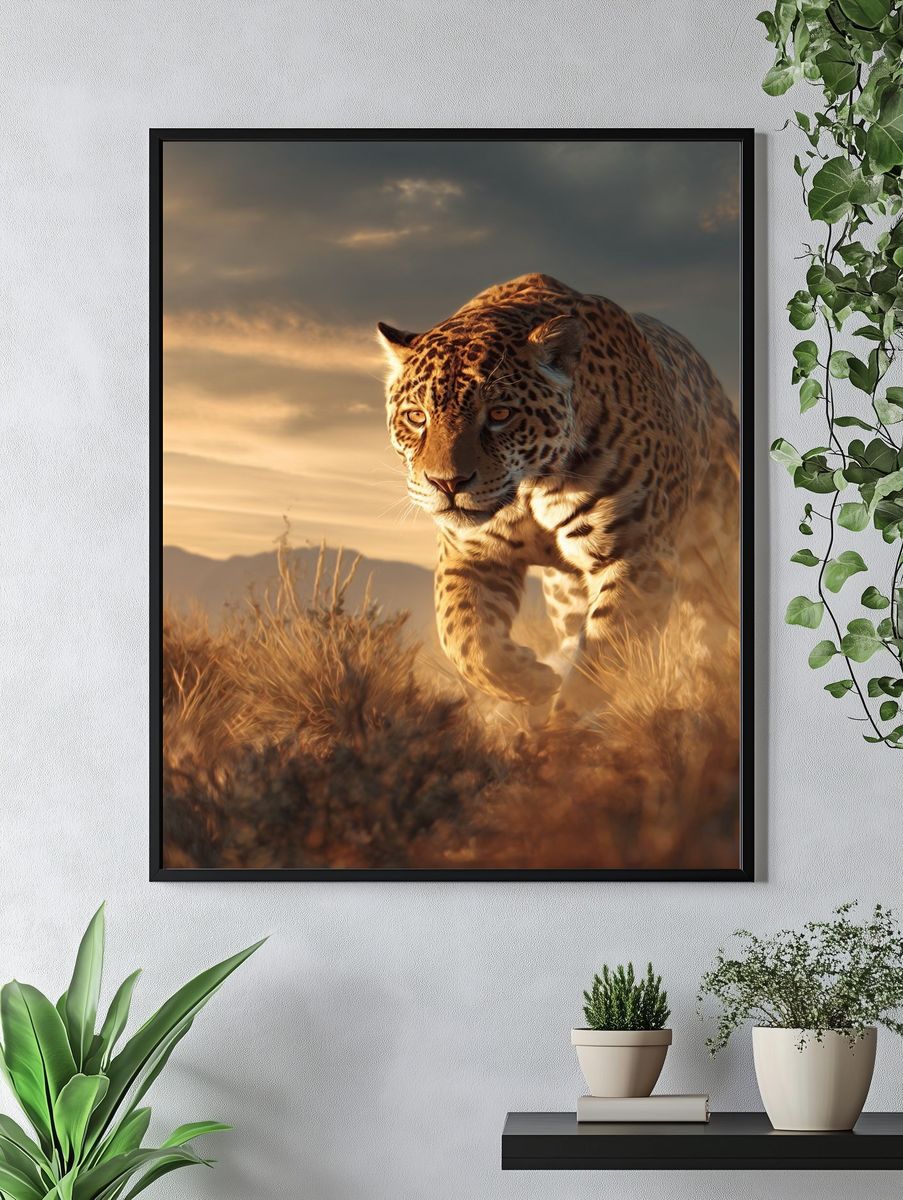 Leopard at Sunset Photography Poster. — room view 4