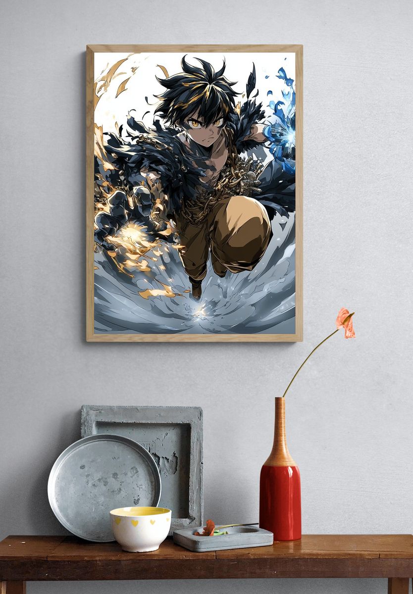 Elemental Warrior Anime Print. — room view 3