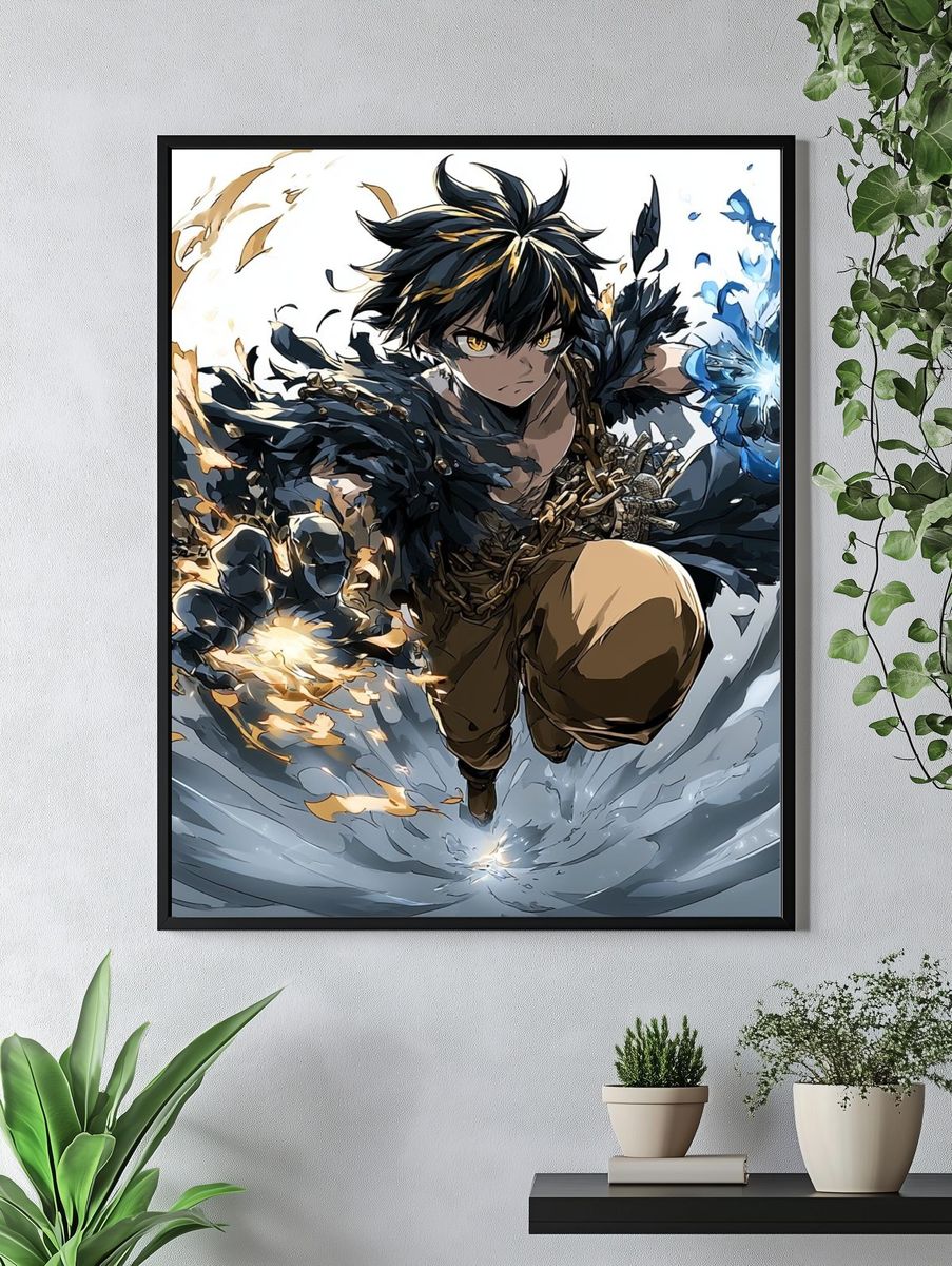 Elemental Warrior Anime Print. — room view 4