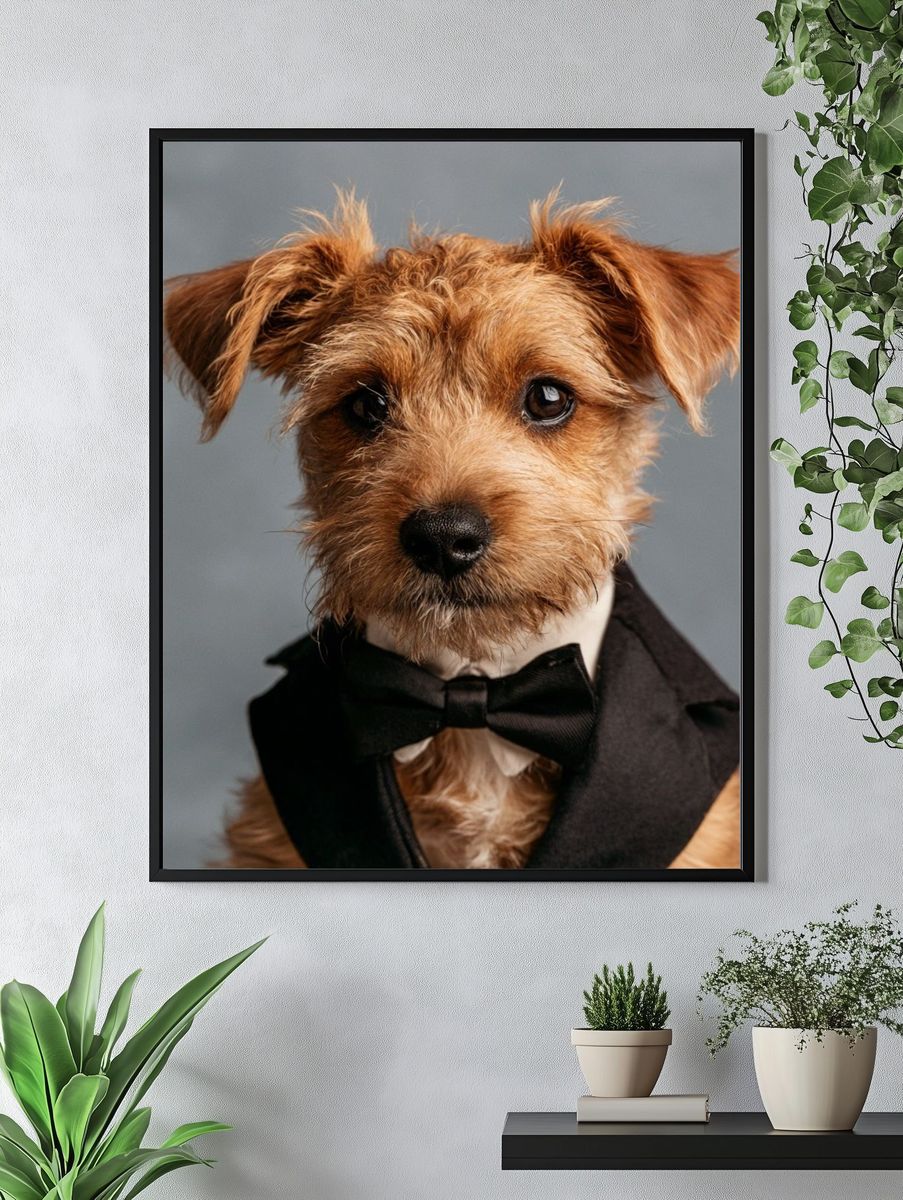 Tuxedo Terrier Portrait Poster. — room view 4