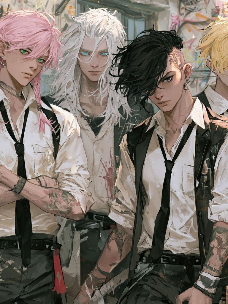 Punk Band Portrait Illustration Poster. poster — anime art