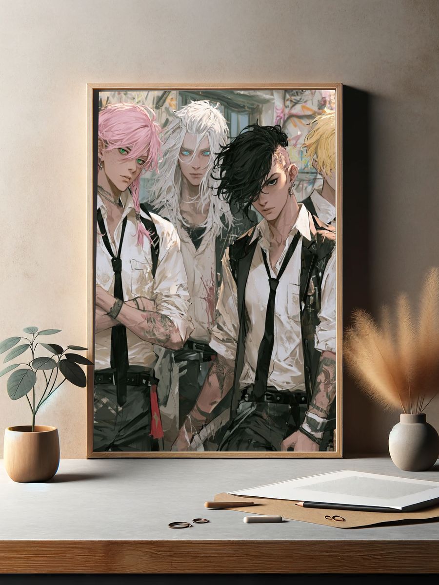 Punk Band Portrait Illustration Poster. — room view 2