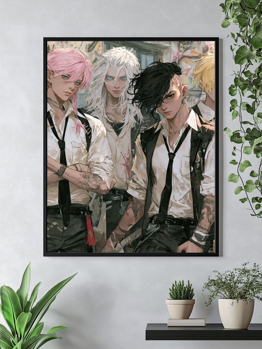 Punk Band Portrait Illustration Poster. — room view 4