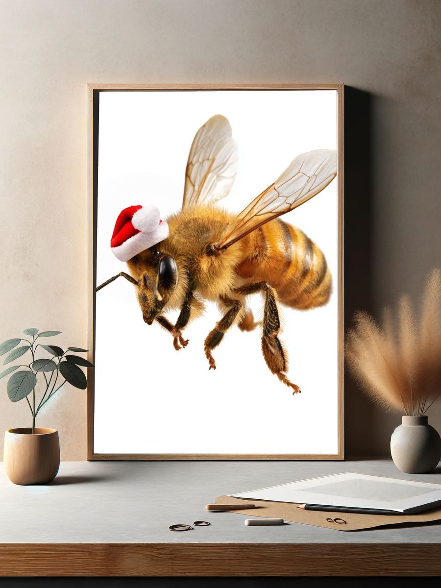 Christmas Bee Photography Poster. — room view 2