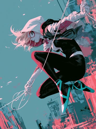 Masked Acrobat Anime Print. poster