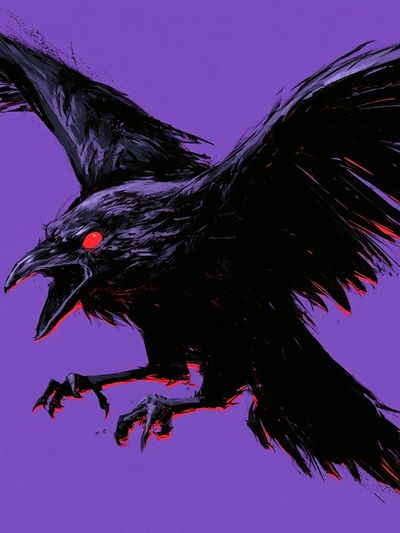 Raven in Purple Glow Poster.