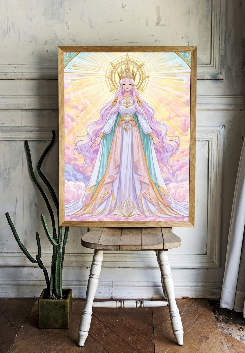 Celestial Anime Goddess Poster. — room view 1