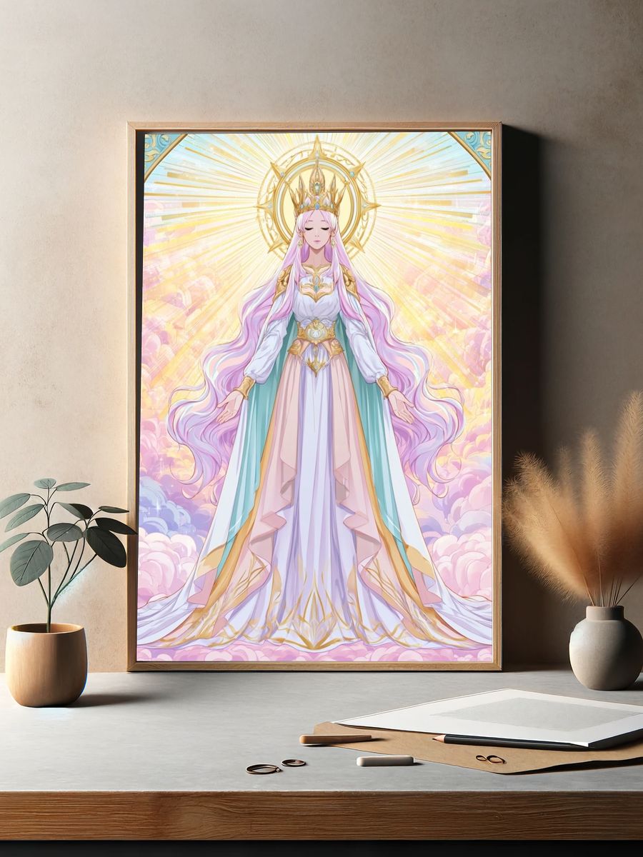 Celestial Anime Goddess Poster. — room view 2