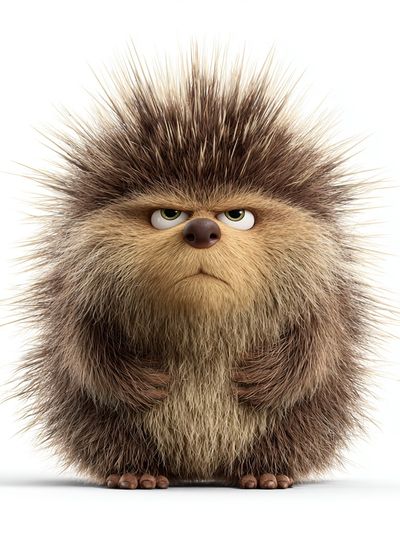 Grumpy Hedgehog Illustration Poster. poster print