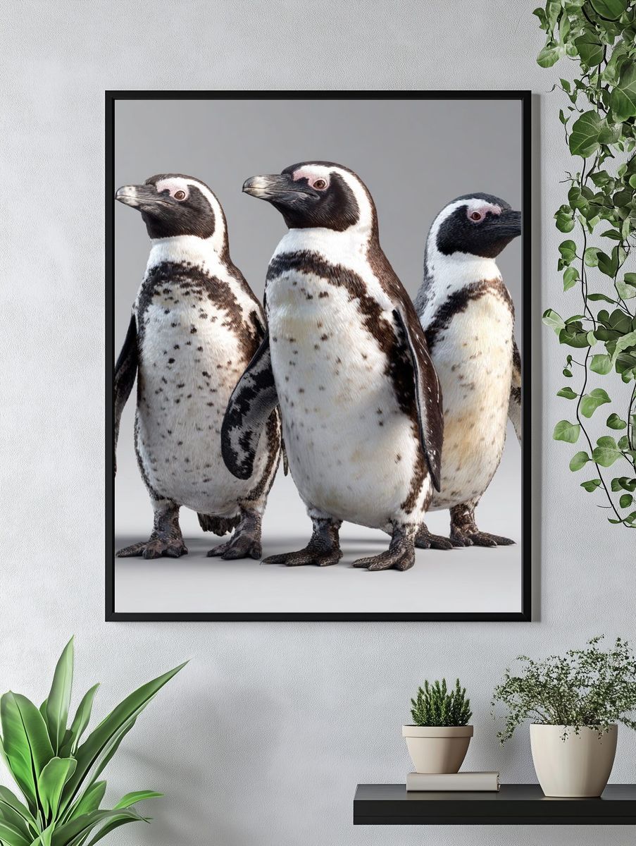 Penguin Trio Photography Poster. — room view 4