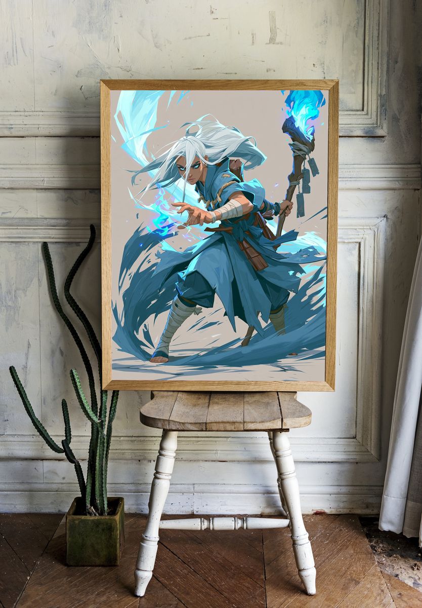 Elemental Warrior Anime Poster. room preview