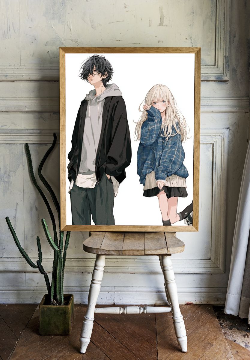 Anime Couple Streetwear Poster. room preview