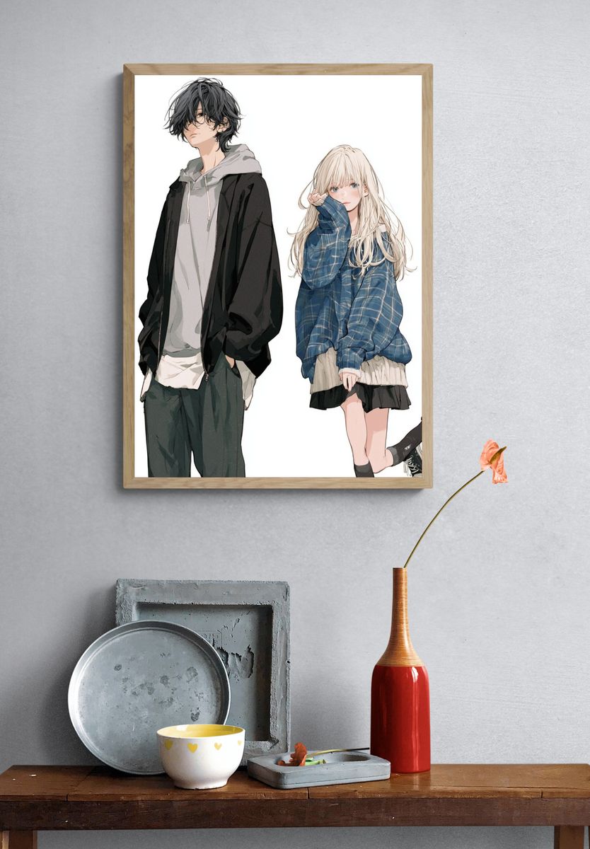 Anime Couple Streetwear Poster. — room view 3