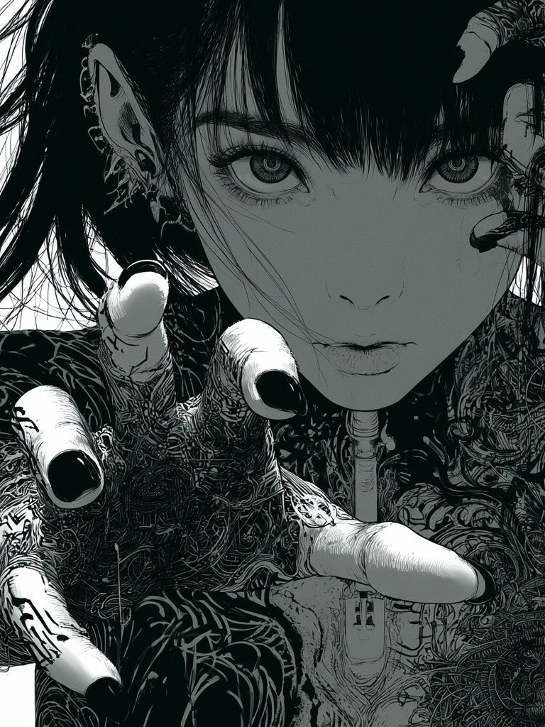 Surreal Manga Portrait Print. poster — anime art