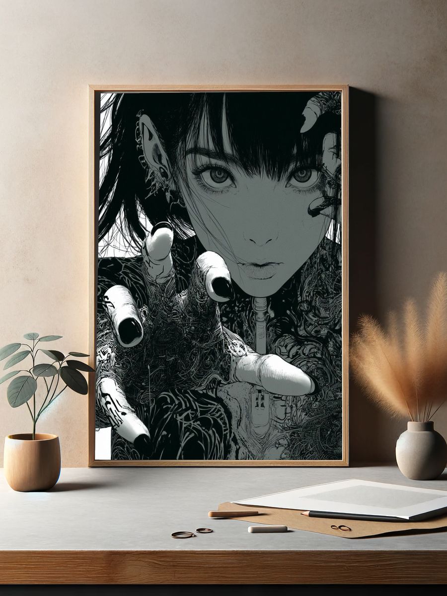 Surreal Manga Portrait Print. — room view 2