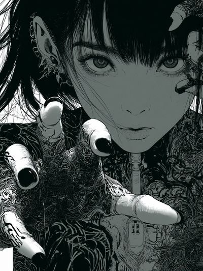 Surreal Manga Portrait Print. poster print