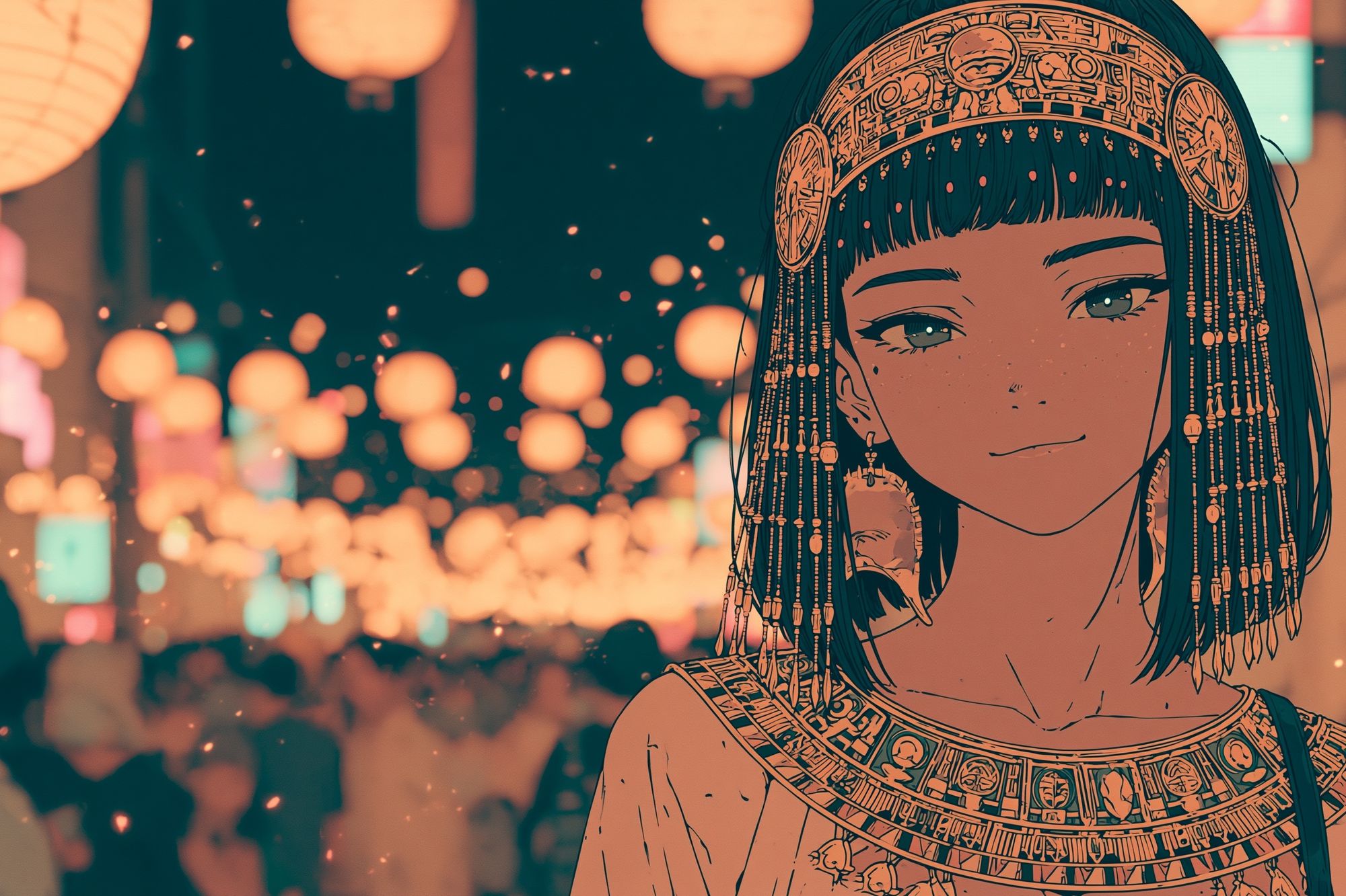 Egyptian Anime Portrait Poster. poster detail