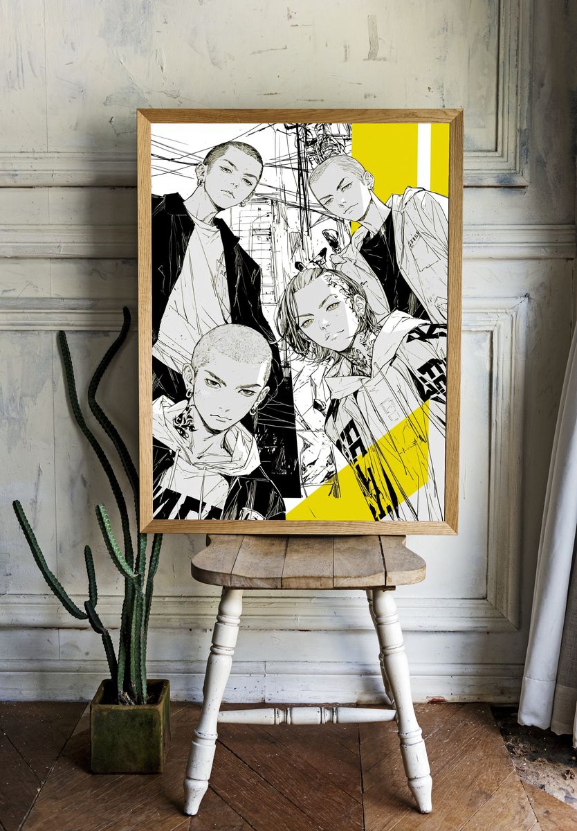 Anime Street Portrait Poster. room preview