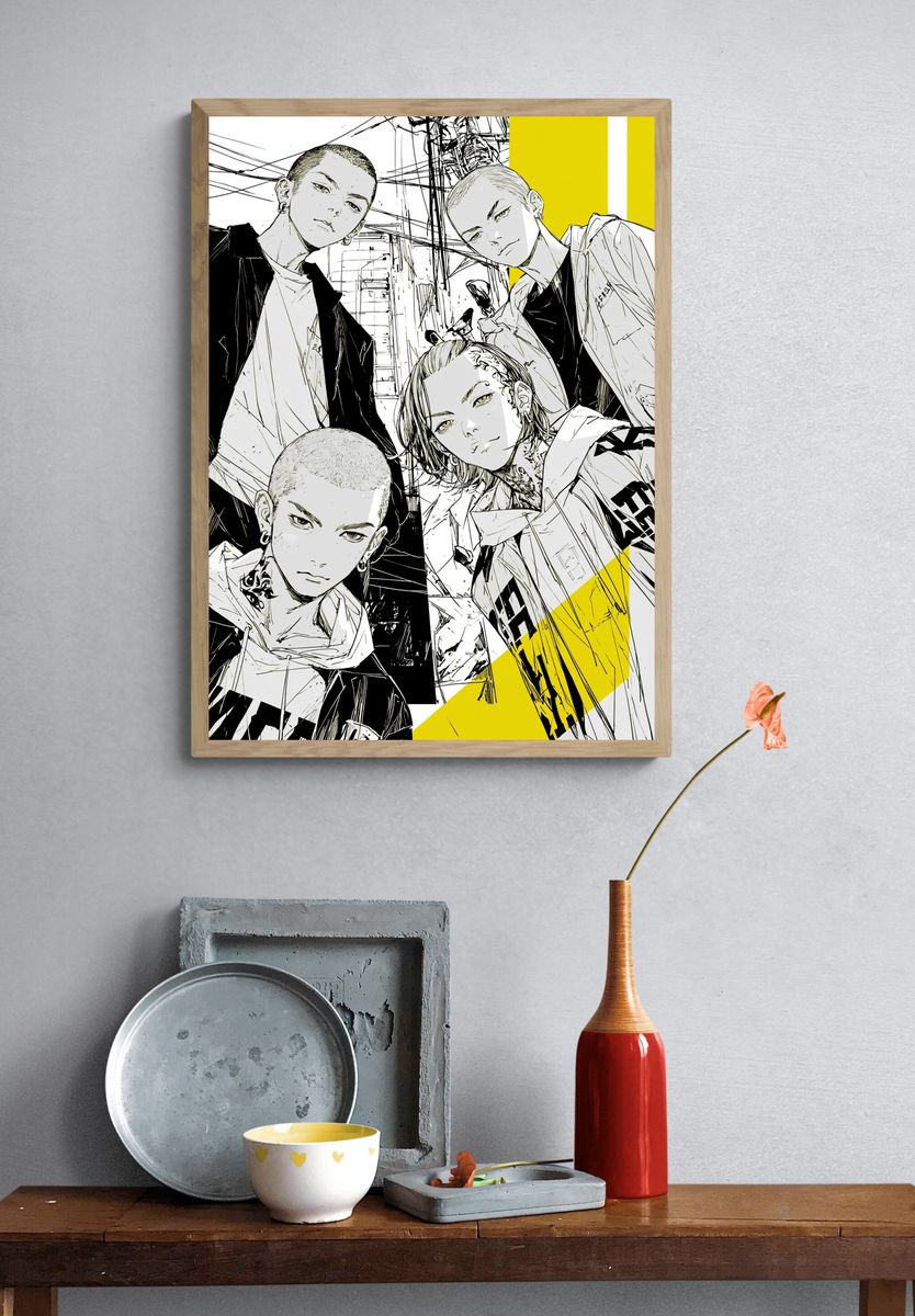 Anime Street Portrait Poster. — room view 3