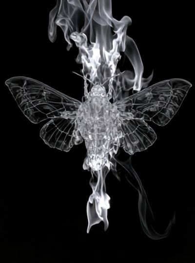 Burning Moth Black-White Poster. poster