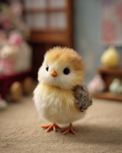 Fluffy Chick Portrait Poster. poster print