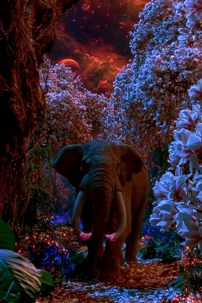 Surreal Elephant Jungle Poster.