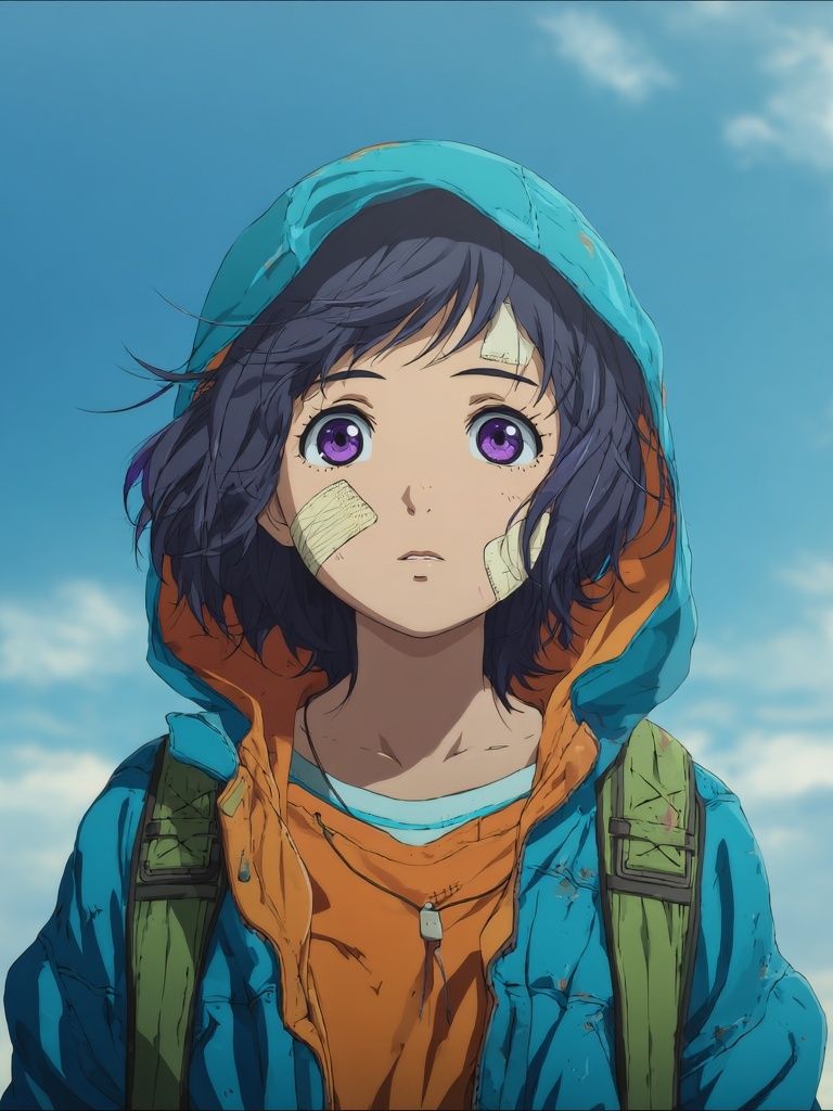 Bandaged Anime Girl Portrait Poster. poster — anime art
