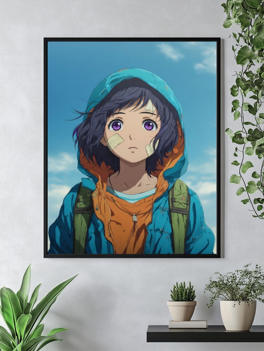 Bandaged Anime Girl Portrait Poster. — room view 4