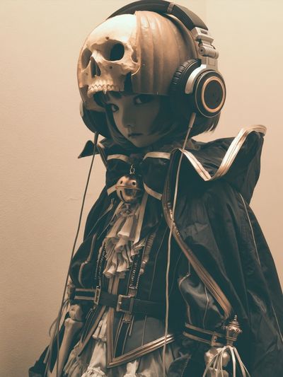 Skull-Headed Anime Character Poster. poster print