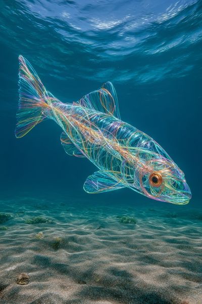 Neon Wirefish Underwater Print.