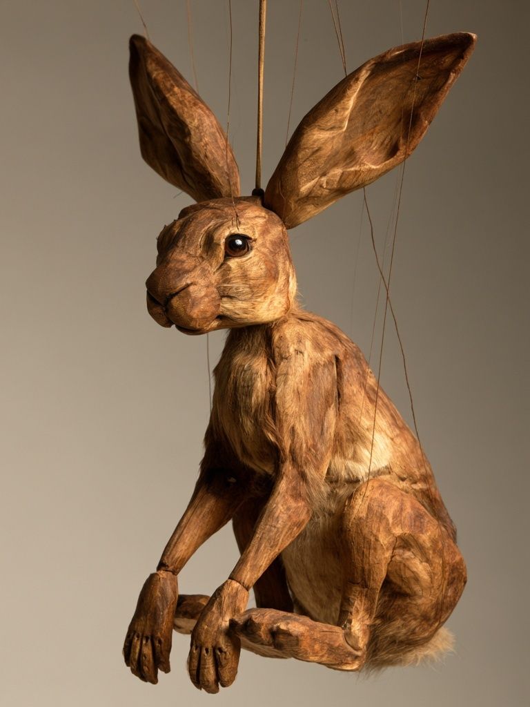 Wooden Hare Sculpture Poster. poster — animals art