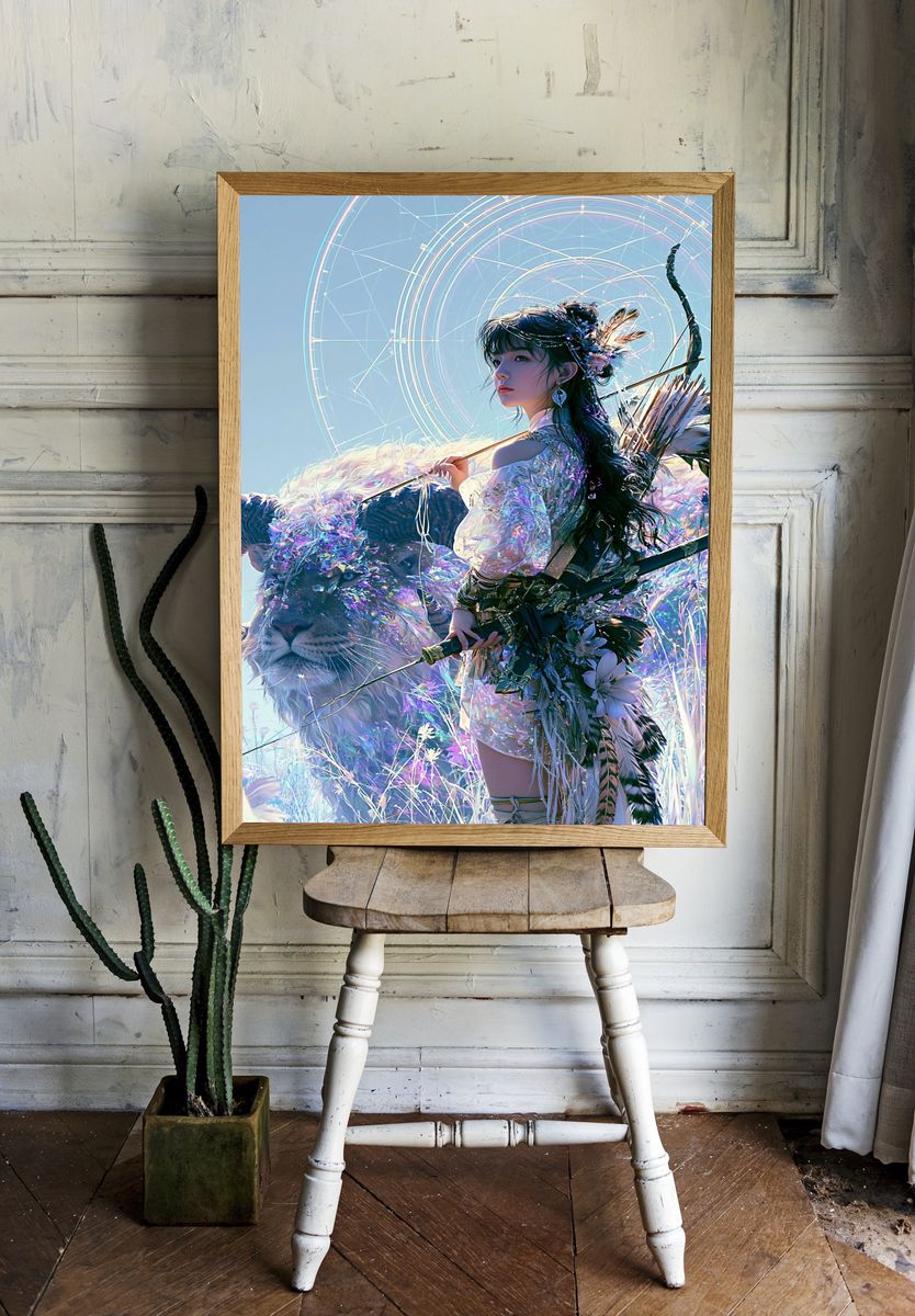 Celestial Archer Fantasy Print. room preview