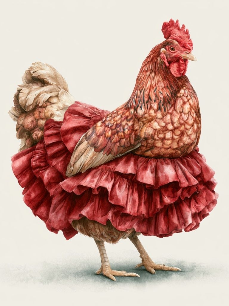 Elegant Hen Illustration Poster. poster detail