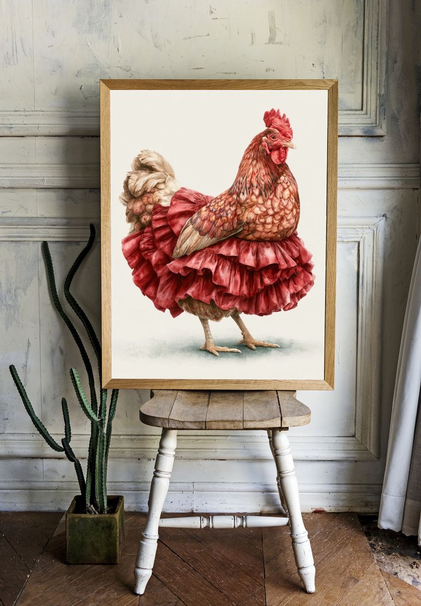 Elegant Hen Illustration Poster. room preview