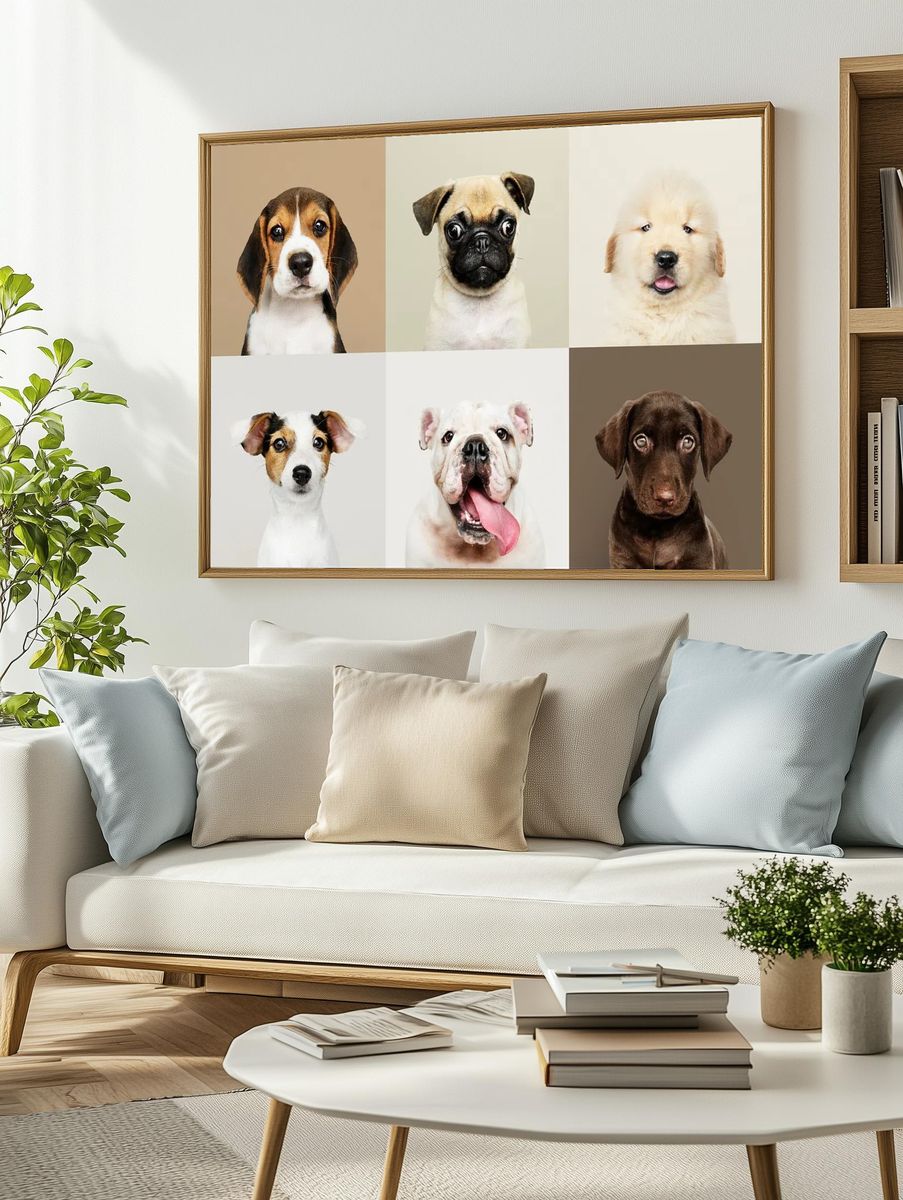 Portrait collection of adorable puppies. — room view 2