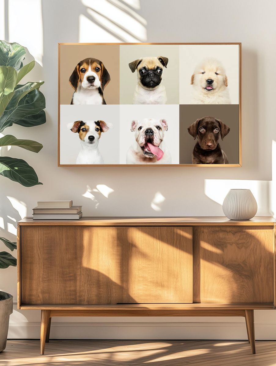 Portrait collection of adorable puppies. — room view 3