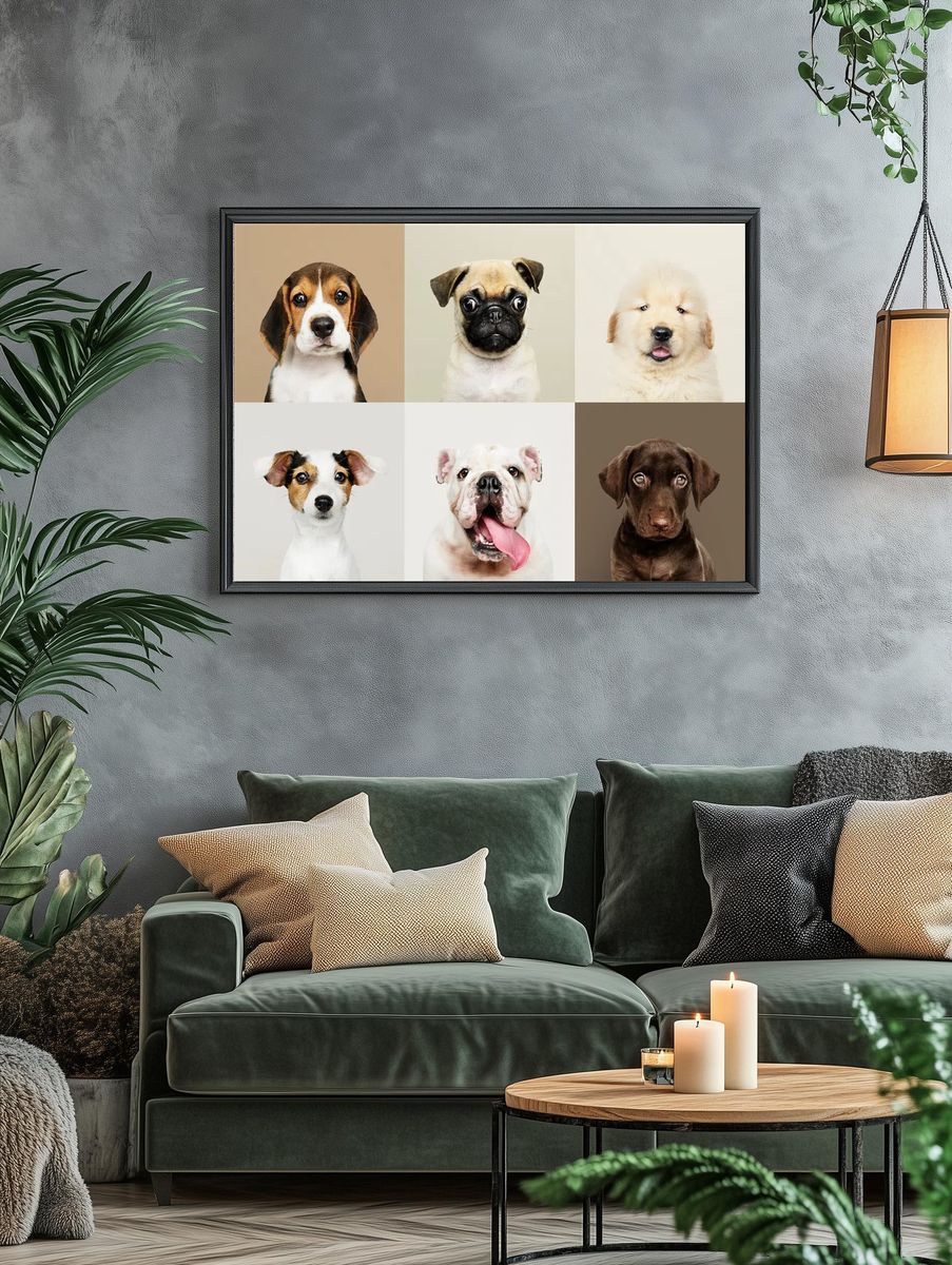Portrait collection of adorable puppies. — room view 4