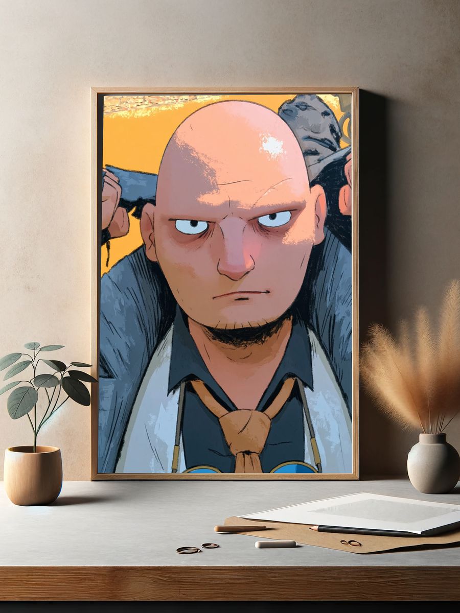 Saitama Anime Portrait Poster. — room view 2