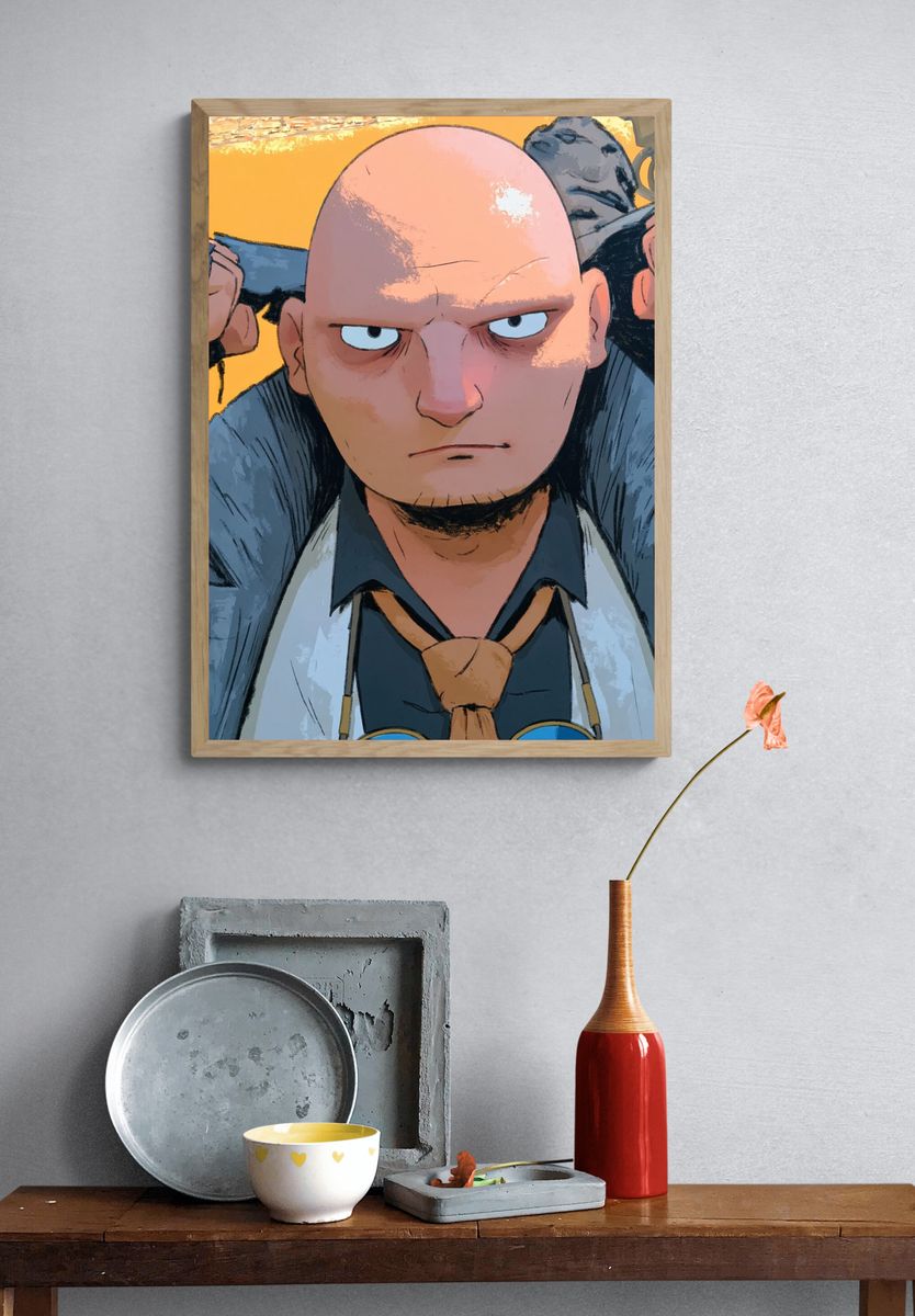 Saitama Anime Portrait Poster. — room view 3