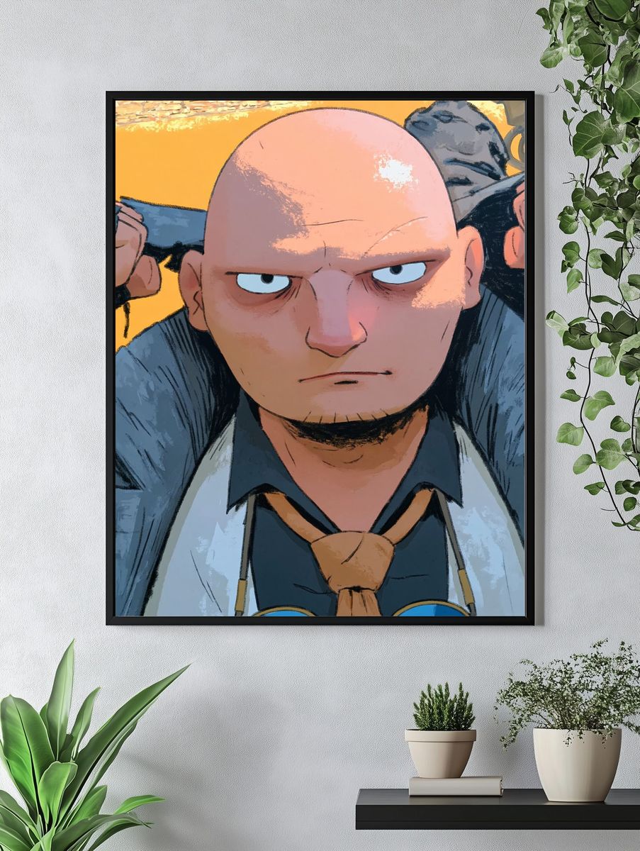 Saitama Anime Portrait Poster. — room view 4